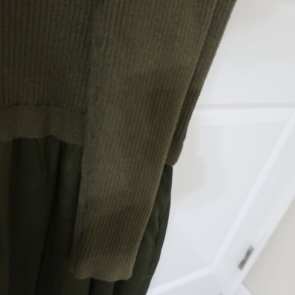 Olive Green Taylor Knit Satin Dress S NWOT - Picture 3 of 5